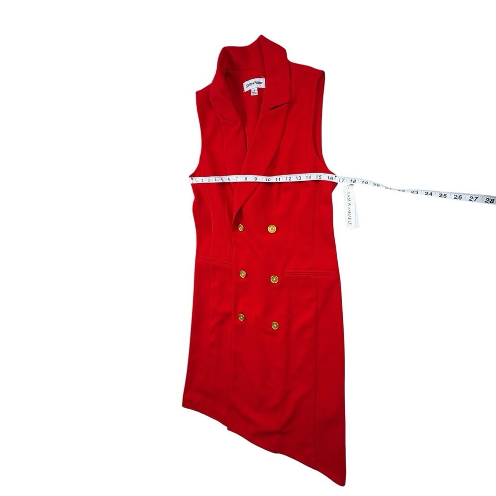 Shelby + Palmer Red Sleeveless Blazer Dress Gold Buttons Size 8 NWT - Picture 7 of 8